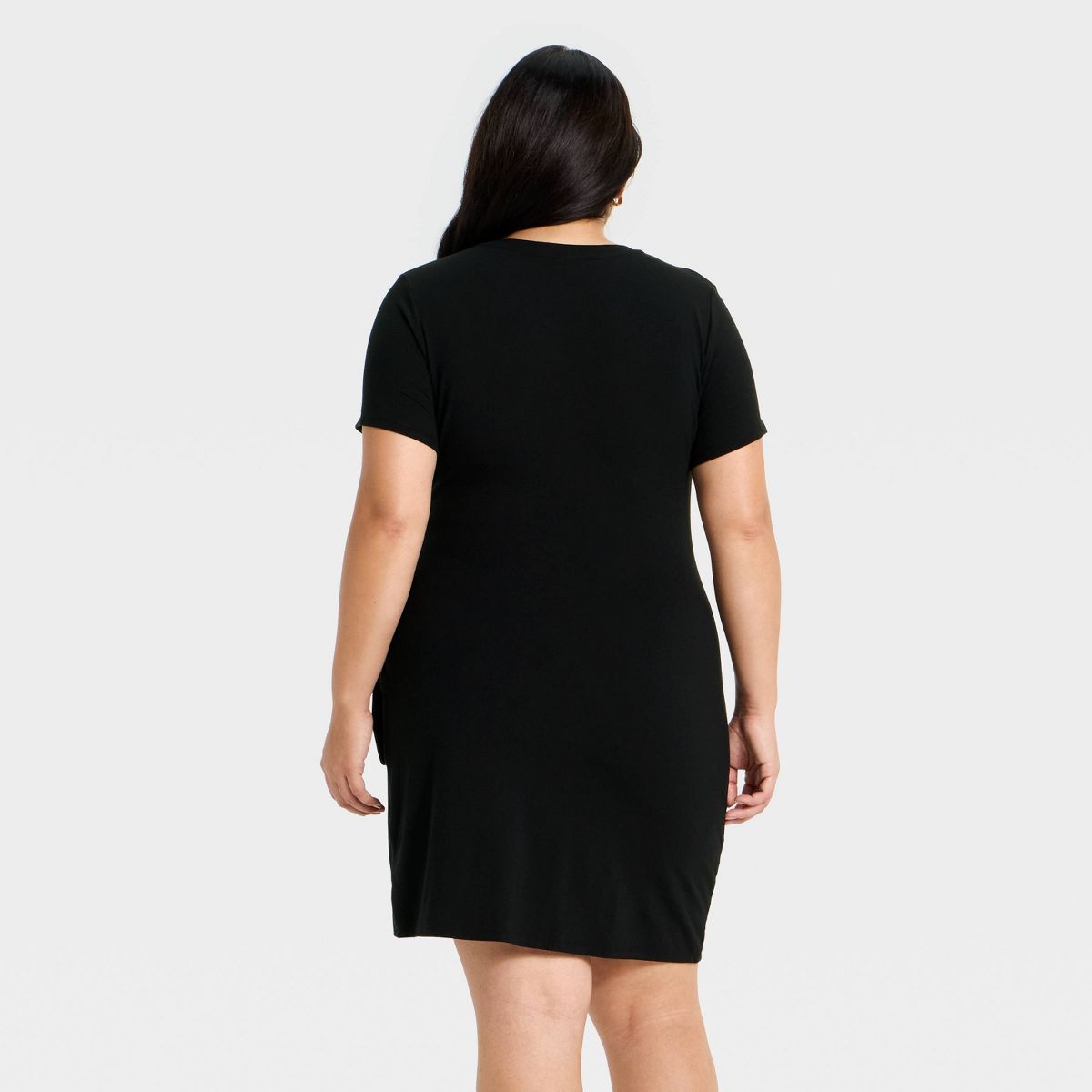 Women's Short Sleeve Tie-Front Knit Mini Dress - A New Day™ - thumbnail 5