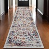 Ivory Navy and Orange Floral Power Loom Area Rug - 2 of 4