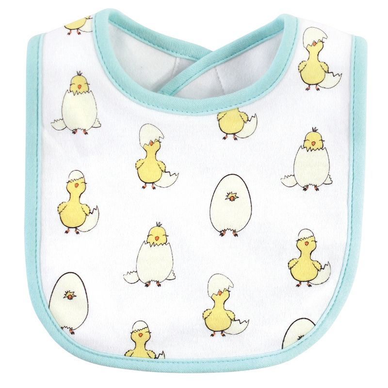 Hudson Baby Infant Girl Cotton Bib and Sock Set, Easter Chicks, One Size, 3 of 8