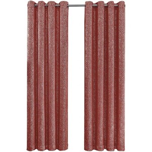 Kate Aurora 2 Piece Metallic Sparkle Thermal Grommet Blackout Curtain Panels - 1 of 4
