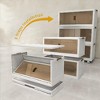 21.6 Inch Wide Clear Door Foldable Storage Box – 3-Tier Large Capacity Organizer, Easy Access, Moving Essential, Space-Saving Foldable Design - 2 of 4