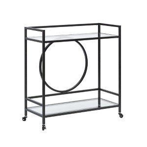 Kitchen Cart with Two Safety-tempered Glass Shelves and Locking Casters - 1 of 4