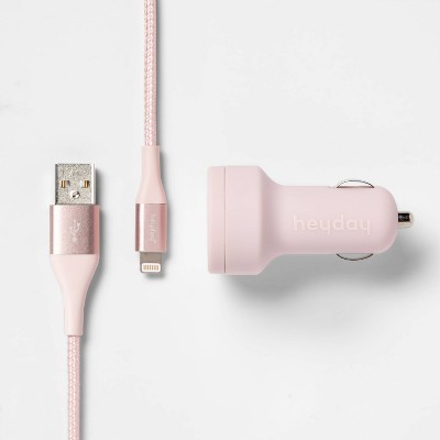 heyday™ 2-Port 3.1A Car Charger (with 6' Lightning to USB-A Cable)