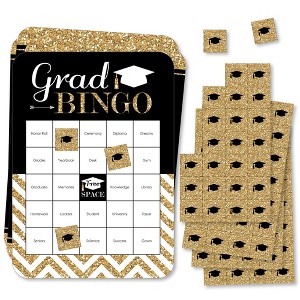 Big Dot of Happiness Tassel Worth The Hassle - Gold - Bingo Cards and Markers - Graduation Party Shaped Bingo Game - Set of 18 - 1 of 4