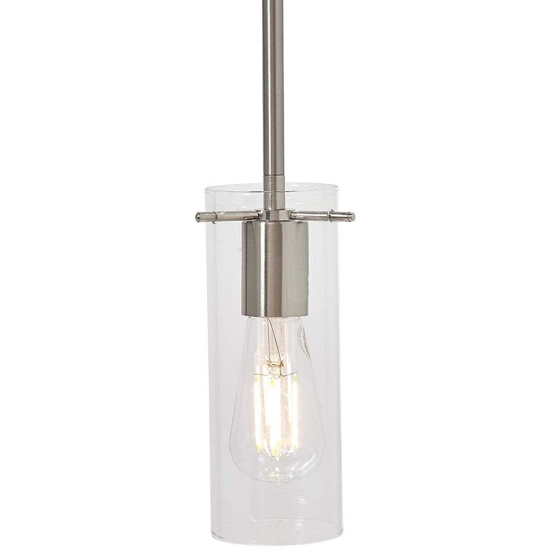 Hamilton Hills 8'' New Simple Modern Clear Glass Pendant Light Brushed Finish, 1 of 4
