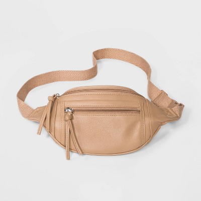 beige fanny pack