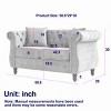 58.8" Chesterfield Velvet Loveseats with Tufted Back,Rolled Arms & Nailhead Trim for Living Room,Bedroom-Baofuwish - 4 of 4