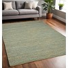 Aqua Beige And Brown Jute Striped Flatweave Handmade Area Rug - 2 of 4