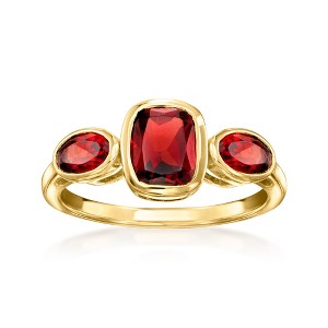 Ross-Simons 2.70 ct. t.w. Garnet 3-Stone Ring in 18kt Gold Over Sterling - 1 of 4