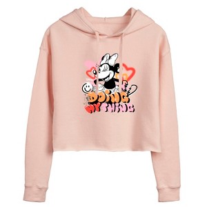 Women's - Disney - Minnie Mouse Cropped Graphic Hoodie - 1 of 3