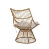 Patio PE Rattan Lounge Chair,Fabric Upholstered Lounge Chair,Outdoor Patio Rattan High Back Armless Chair With Metal Frame-Coolbibila - 3 of 4