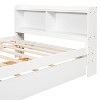 KTMBDW Platform Bed with Trundle, Wood Beds Frames with Shelves Headboard, Twin Trundle Beds Frame Roll Out, No Box Spring Needed - 4 of 4