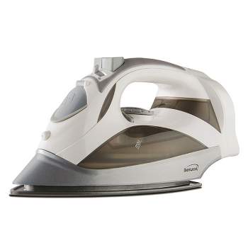 Proctor Silex Steam Iron with Retractable Cord, Stainless Steel Soleplate,  Black and Silver, 14250 