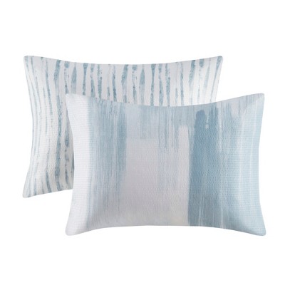King Blue Reversible Microfiber Comforter Set