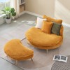 Modern Accent Chair with Ottoman, Upholstered Oversized Single Sofa Couch, Deep Seat Lounge Chair with Footrest for Bedroom Living Room Office Y - 3 of 4