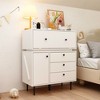 FUFU&GAGA White Storage Nightstand Robot Styling - 2 of 4
