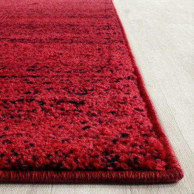 Adirondack Red and Black 8' x 10' Synthetic Rectangular Area Rug