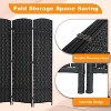 FDW Elegant Room Divider Woven Screen Divider 4/6/8 Panel 6ft Indoor Wall Divider Folding Privacy Screen with Natural Fibers - 4 of 4