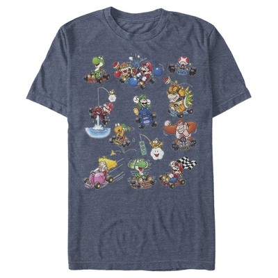 Men's Nintendo Mario Kart Racers Action Mach Up Poster T-Shirt