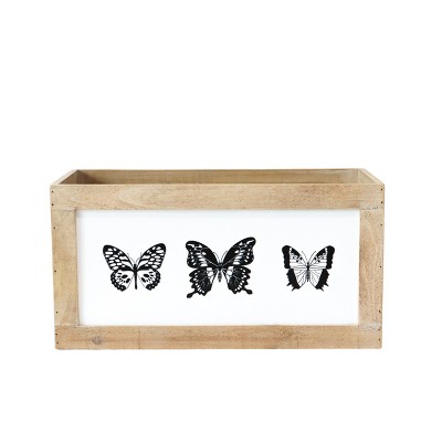 VIP Wood 16 in. White Box with Butterfly Artwork