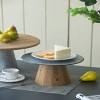 Dexmalle S/2 Galvanized Metal and Wood Cake Plates - 2 of 4