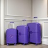 SEVOBAL Luggage 3 Piece Set Expandable Hardshell Suitcase with Double Spinner Wheels for Travel, Purple, 19.88"*12.2"*29.72" - 3 of 4