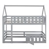 PAGED Twin Size Bunk Bed L-Shaped Pine Triple Bed Frame with 2 Storage Drawers and Guardrail for Bedroom - 4 of 4