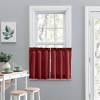 Ellis Stacey 1.5" Rod Pocket High Quality Fabric Solid Color Window Tailored Tier Pair Merlot - 2 of 4