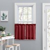 Ellis Stacey 1.5" Rod Pocket High Quality Fabric Solid Color Window Tailored Tier Pair Merlot - image 2 of 4