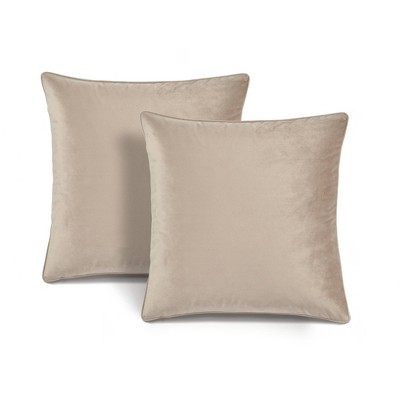 2pk Oversize Solid Soft Velvet Family-Friendly Pillow Covers - Lush Décor