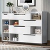 TIRAMISUBEST Shoe Storage Cabinet for Entryway with Drawers and Shelves - White Mobile File Cabinet - 3 of 4