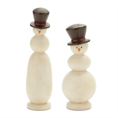 Modern Snowman Figurine (Set of 2)