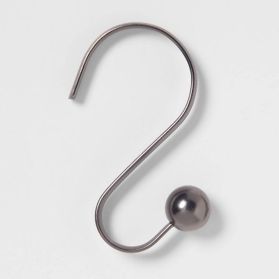 S Shaped Shower Curtain Hooks with Ball End Cap Iron Bronze - Made By Design™