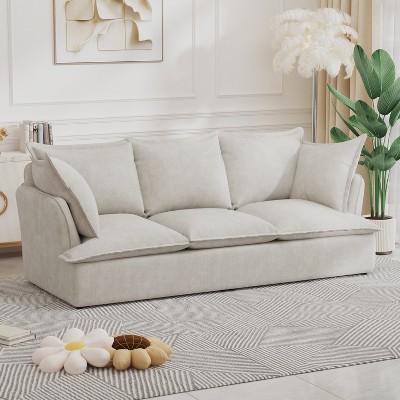 38"/94"W 1/3/4-Seater Chenille Sofa Cloud Sofa Accent Chair Armchair Comfortable Seating with Pillows-ModernLuxe