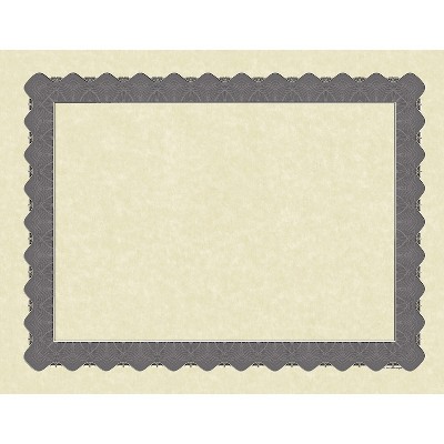 Masterpiece Studios Certificates 8.5" x 11" Beige and Metallic Silver 25/Pack (934325)