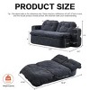 2 Seater Modern Floor Sofa with 2 Pillows, Convertible Foam-Filled Sleeper Bed, Folding Linen Couch Mattress for Living Room or Playroom-Koiai - 4 of 4