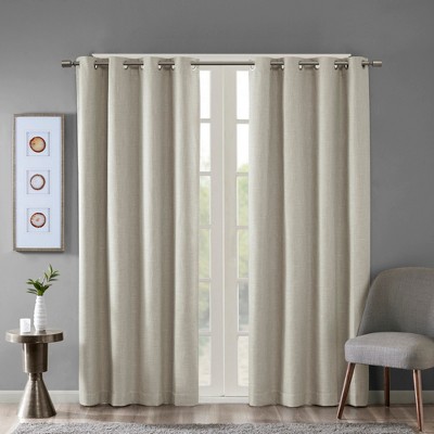Stylish Polyester Printed Heathered Window Panel,Textured Blackout Curtain fits Modern Room Decor for All Season, Taupe, 50x54"