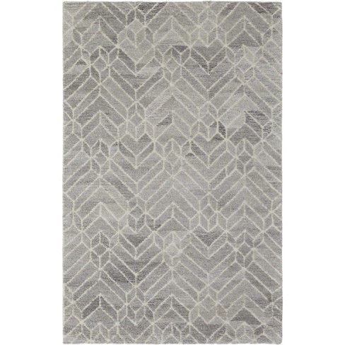 Feizy Asher Industrial Geometric, Taupe/Gray/Ivory, 10' x 14' Area