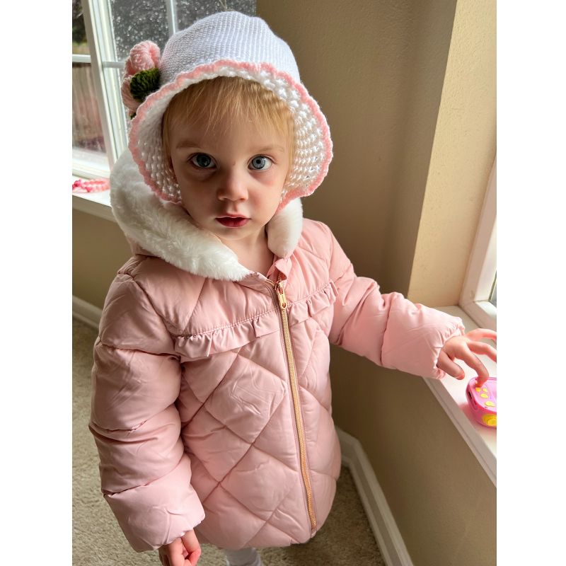Rokka&Rolla Infant Toddler Girls' Puffer Jacket Baby Fleece Lined Winter Coat, 5 of 11