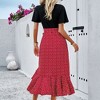 Womens Maxi Summer Dresses 2025 Short Sleeve V Neck Boho Floral Print Belted High Low Ruffle Party Cocktail Dress - 4 of 4