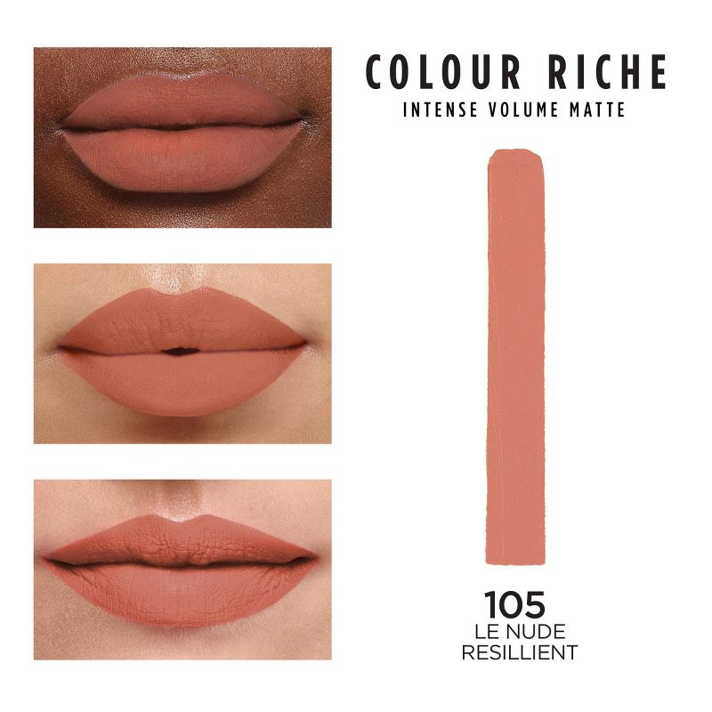 L'Oreal Paris Colour Riche Voluminous Matte Lipstick - 0.06oz, 3 of 8