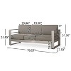 Christopher Knight Home Cape Coral 76" Outdoor Aluminum 3 Seater Sofa with Tray and Sunbrella Cushions - 3 of 4