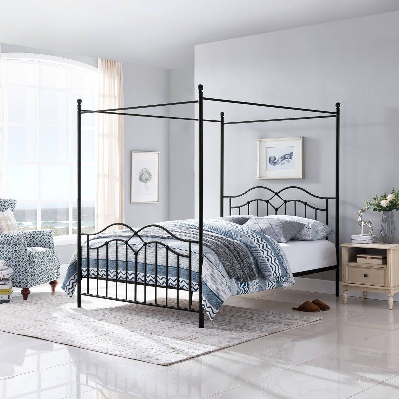 Queen Earhart Traditional Iron Canopy Bed - Christopher Knight Home, 3 of 6