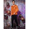 INSPIRE CHIC Men's Round Neck Long Sleeves Shining Disco Metallic T-Shirt - 4 of 4
