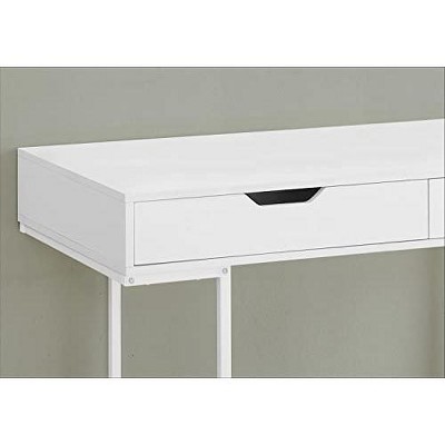 White Wood Home Office Desk with Drawers