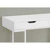 Monarch Specialties Computer Desk Home Office Laptop Storage Drawers 48InchL Work Metal Laminate White Contemporary Modern - 3 of 4