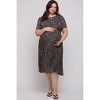 Pinkblush Forest Green Floral Pleated Chiffon Maternity Plus Midi Dress - 2 of 4