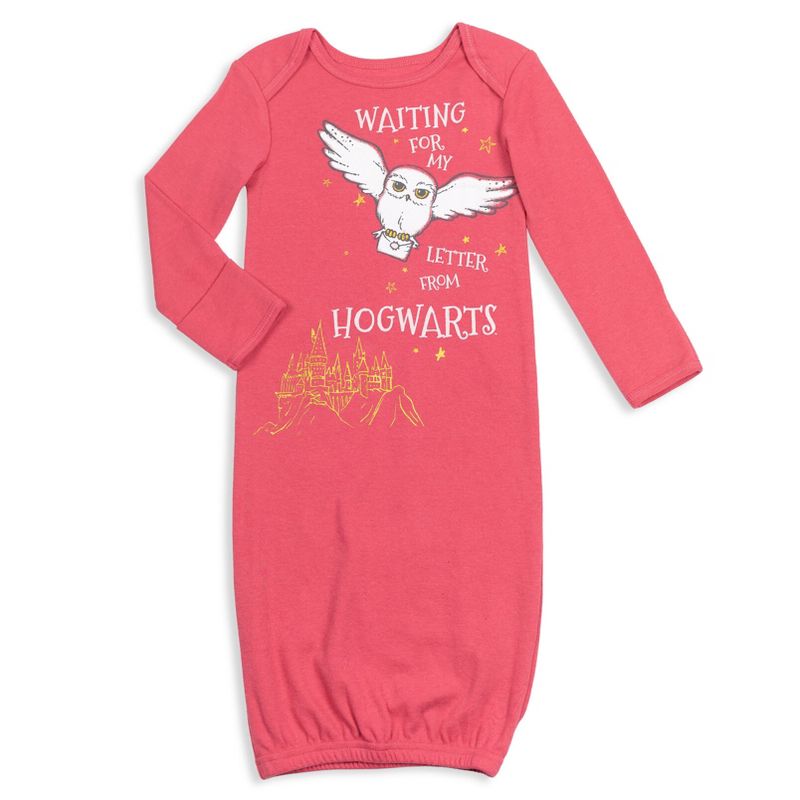 Harry Potter Hedwig Owl Baby Girls 3 Pack Sleeper Gown Newborn to Infant , 3 of 8