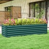 Outsunny 8x2x2ft Galvanized Raised Garden Bed Kit, Large Outdoor Metal Elevated Planter Box with Safety Edging for Flowers, Vegetables - 3 of 4