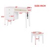 KTMBDW 39" Vanity Desk with Mirror and Lights, Bohemian Style Makeup Table Set with Power Outlet and Stool, 4 Storage Drawers - 3 of 4